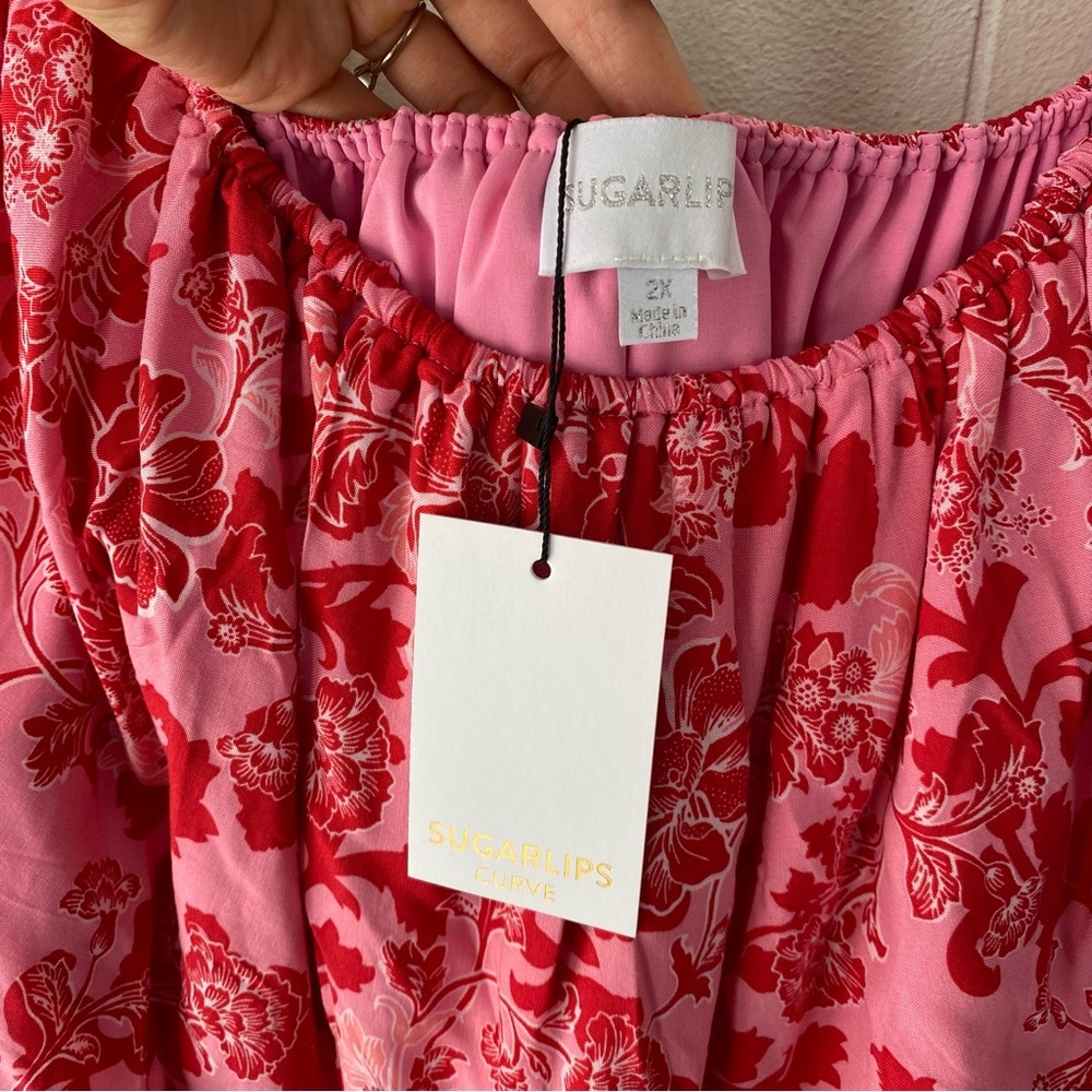 Sugarlips Aiza Floral Otis Off The Shoulder Maxi Dress Curve Size 2X New! - Picture 10 of 15